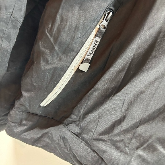 MARKER Ski Jacket Full Zip Pockets Hood Black Medium Snowboard Skiing Outdoors - Picture 8 of 15